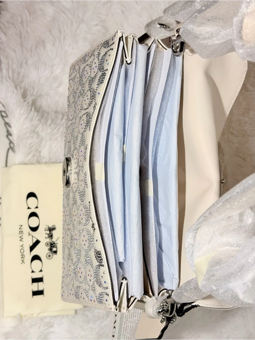 COACH Tabby 26 Signature Crystal Jacquard Denim Slouchy Shoulder Bag NWT